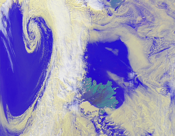 A cyclone above Iceland