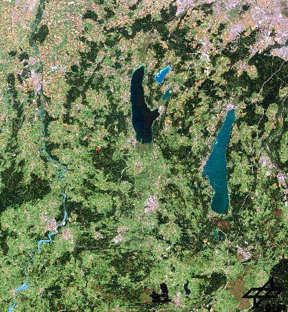 Satbild Landsat Echtfarbenbild 5-Seen-Land Ammersee