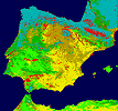 Klimakarte NDVI-Vegetationszyklen Spanien Portugal