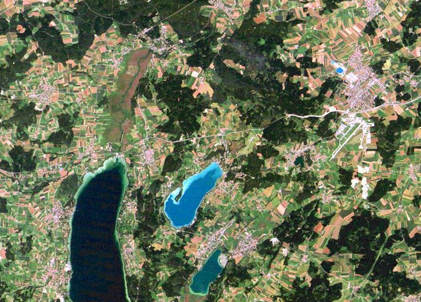 Landsat Echtfarben Komposit Ammersee Satbild