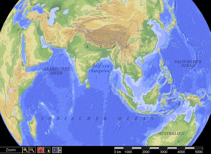 Stumme Karte Asien aus Encarta Weltatlas