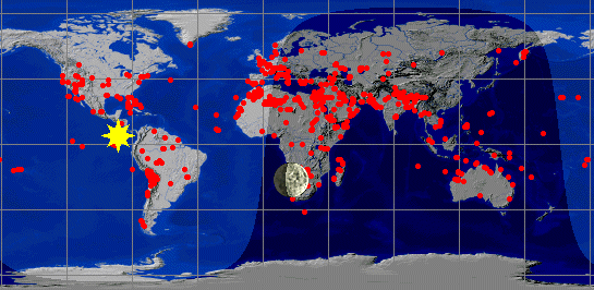Weltkarte mit Fotos aus dem Spaceshuttle