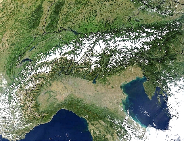 Modis Alpen 1km-Auflösung